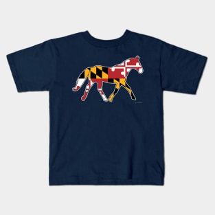 Maryland Flag Horse Logo Kids T-Shirt